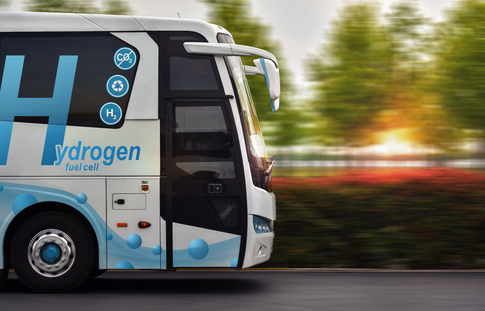 Hydrogen-powered bus being tested